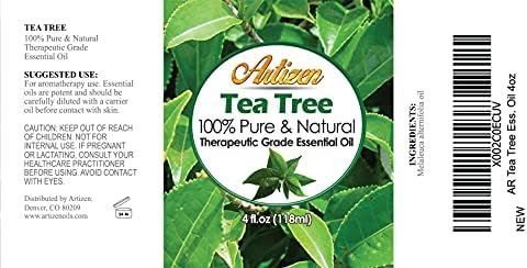 Artizen teafa illóolaj ( Pure & Natural - Hígítatlan) Terápiás Osztály - Hatalmas 4oz Üveg - Tökéletes, Aromaterápia, Relaxációs,