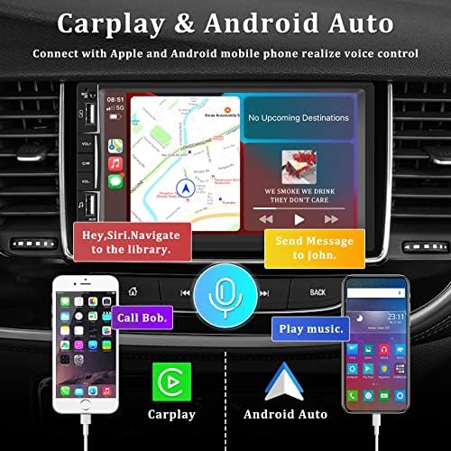 AMprime Dupla Din autórádió Rádió Apple Carplay, Android Auto, 7 érintőképernyő, Autó Multimédia Lejátszó, Bluetooth, FM Rádió Vevő
