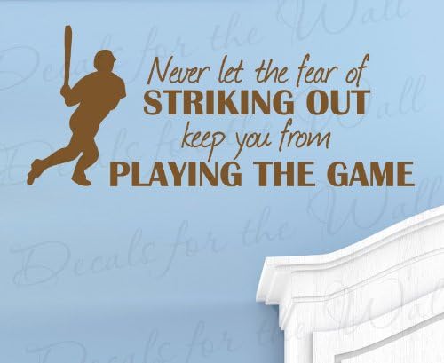 Sose Hagyd, hogy a Félelem, a Feltűnő Ki, játszd végig a Játékot - Baseball Fiú Sport Témájú Gyerek Szoba Játszószoba - Vinil Betűkkel