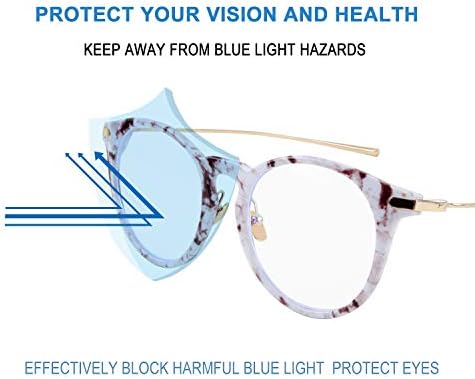 FEISEDY Kék Fény Blokkoló Szemüveg Férfiak Nők Számítógépes Szemüveg Könnyű Retro Kerek Fém Keret Szemüveg B2632