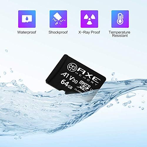 AXE MEMÓRIA microSDXC 64GB Memória Kártya + SD Adapter A1 Alkalmazás Teljesítmény, V30 UHS-én U3 4K