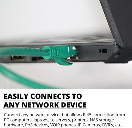 DynaCable nagy teljesítményű Ethernet Réz Cat6 hálózati Kábel a Snagless RJ45 Csatlakozók | 5 Csomag/2LÁB, 24AWG 550MHz, UL/, Akár