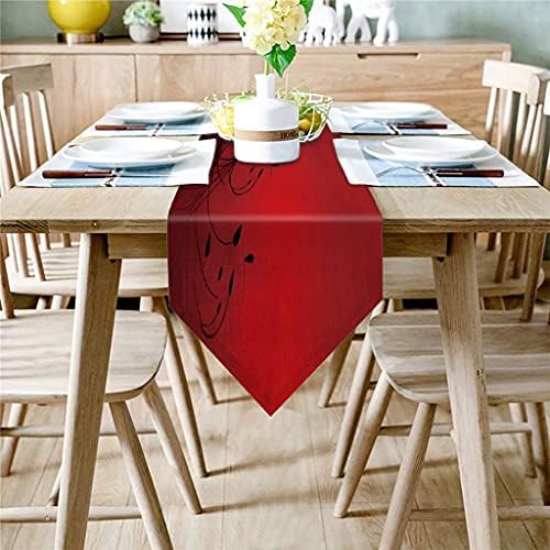 CHNOOI Piros Fekete Gradiens Virágok, asztali futó, hogy az Esküvő Party Dekoráció Modern Futó Rusztikus Dekor Otthon (Szín : Egy,