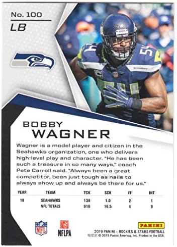2019 Újoncok, a Csillagok Foci 100 Bobby Wagner Seattle Seahawks Hivatalos Panini NFL Trading Card